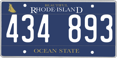 RI license plate 434893