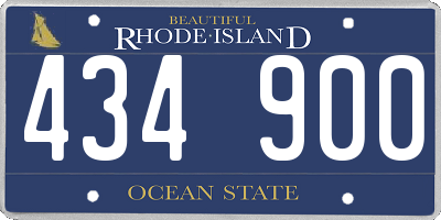 RI license plate 434900