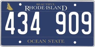 RI license plate 434909