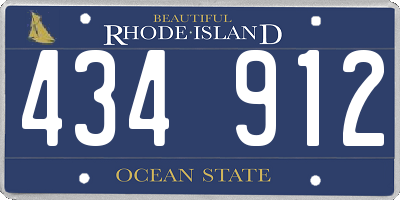 RI license plate 434912