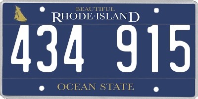RI license plate 434915