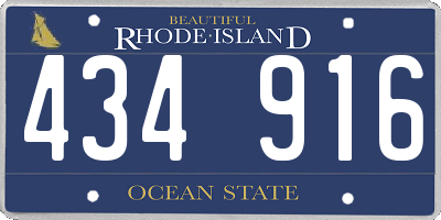 RI license plate 434916