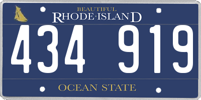 RI license plate 434919