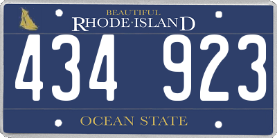 RI license plate 434923