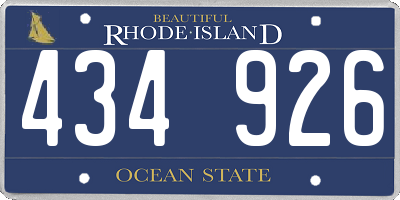 RI license plate 434926