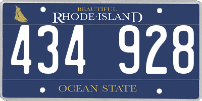 RI license plate 434928