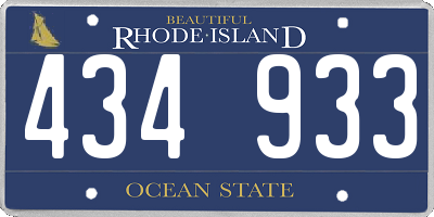 RI license plate 434933