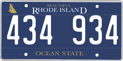RI license plate 434934