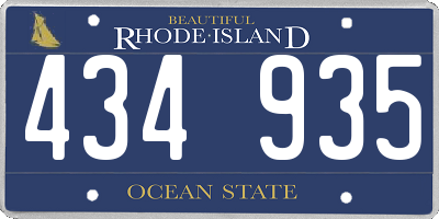 RI license plate 434935