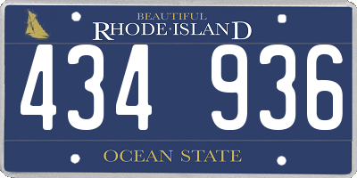 RI license plate 434936
