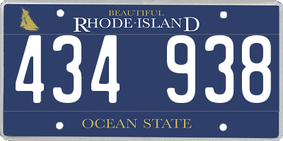 RI license plate 434938