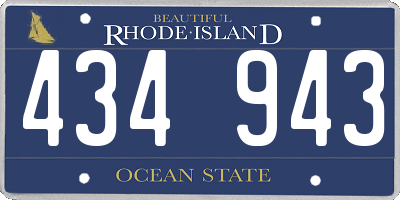 RI license plate 434943