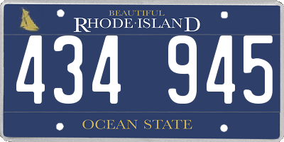 RI license plate 434945