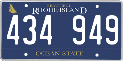 RI license plate 434949