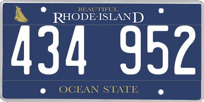 RI license plate 434952