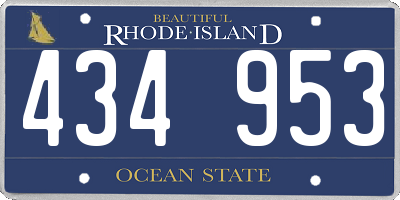 RI license plate 434953