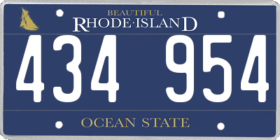 RI license plate 434954