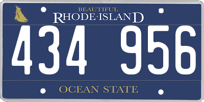 RI license plate 434956