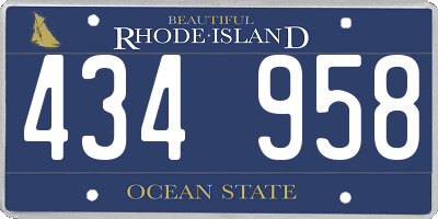 RI license plate 434958