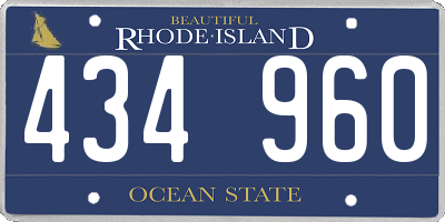 RI license plate 434960