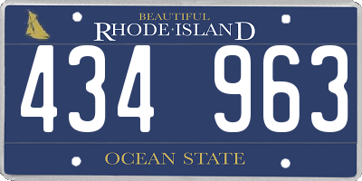 RI license plate 434963