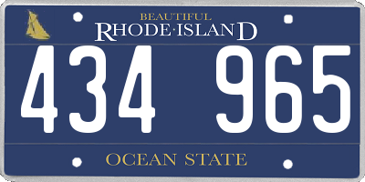 RI license plate 434965