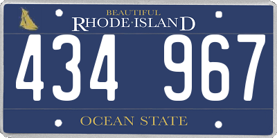 RI license plate 434967