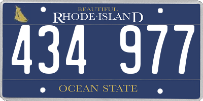 RI license plate 434977