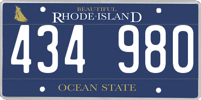 RI license plate 434980
