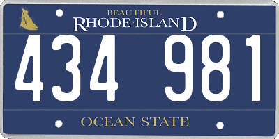 RI license plate 434981