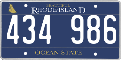 RI license plate 434986