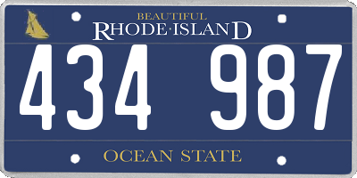 RI license plate 434987