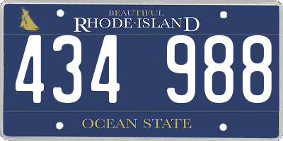 RI license plate 434988