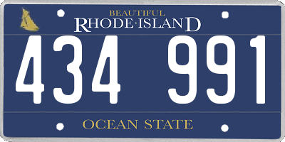 RI license plate 434991