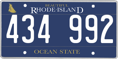 RI license plate 434992