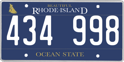 RI license plate 434998