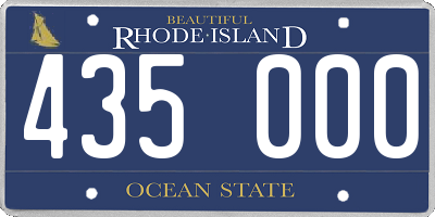 RI license plate 435000