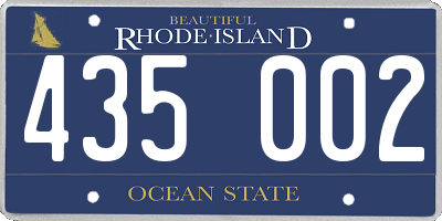 RI license plate 435002