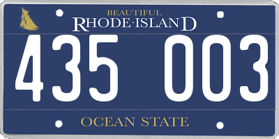 RI license plate 435003