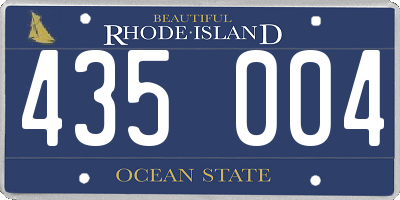 RI license plate 435004