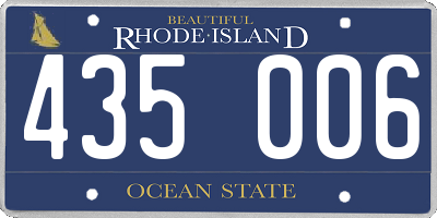 RI license plate 435006