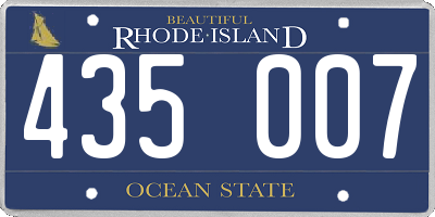 RI license plate 435007