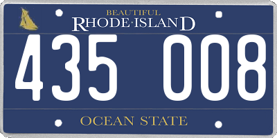 RI license plate 435008