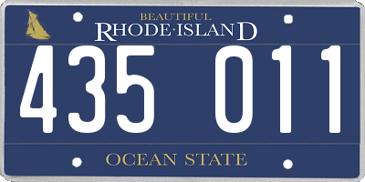 RI license plate 435011