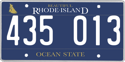 RI license plate 435013