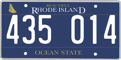 RI license plate 435014