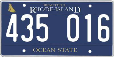 RI license plate 435016