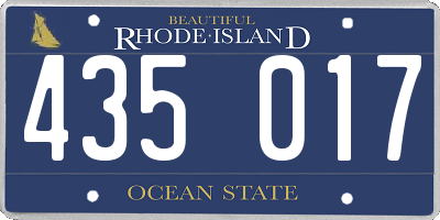RI license plate 435017