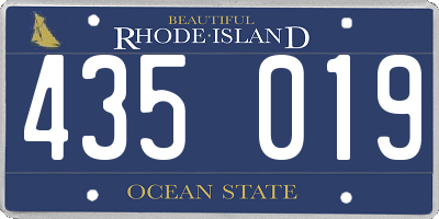 RI license plate 435019