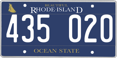 RI license plate 435020